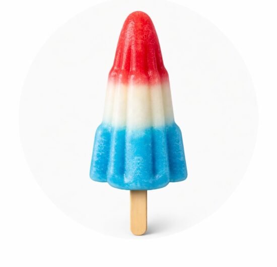 Red, white, and blue popsicle