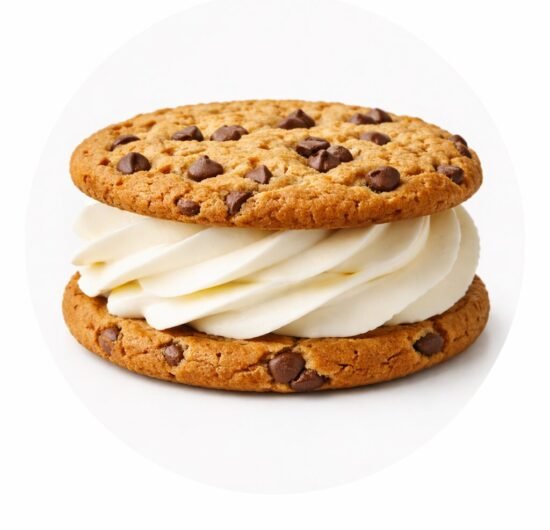 Chocolate chip cookie ice cream sandwich